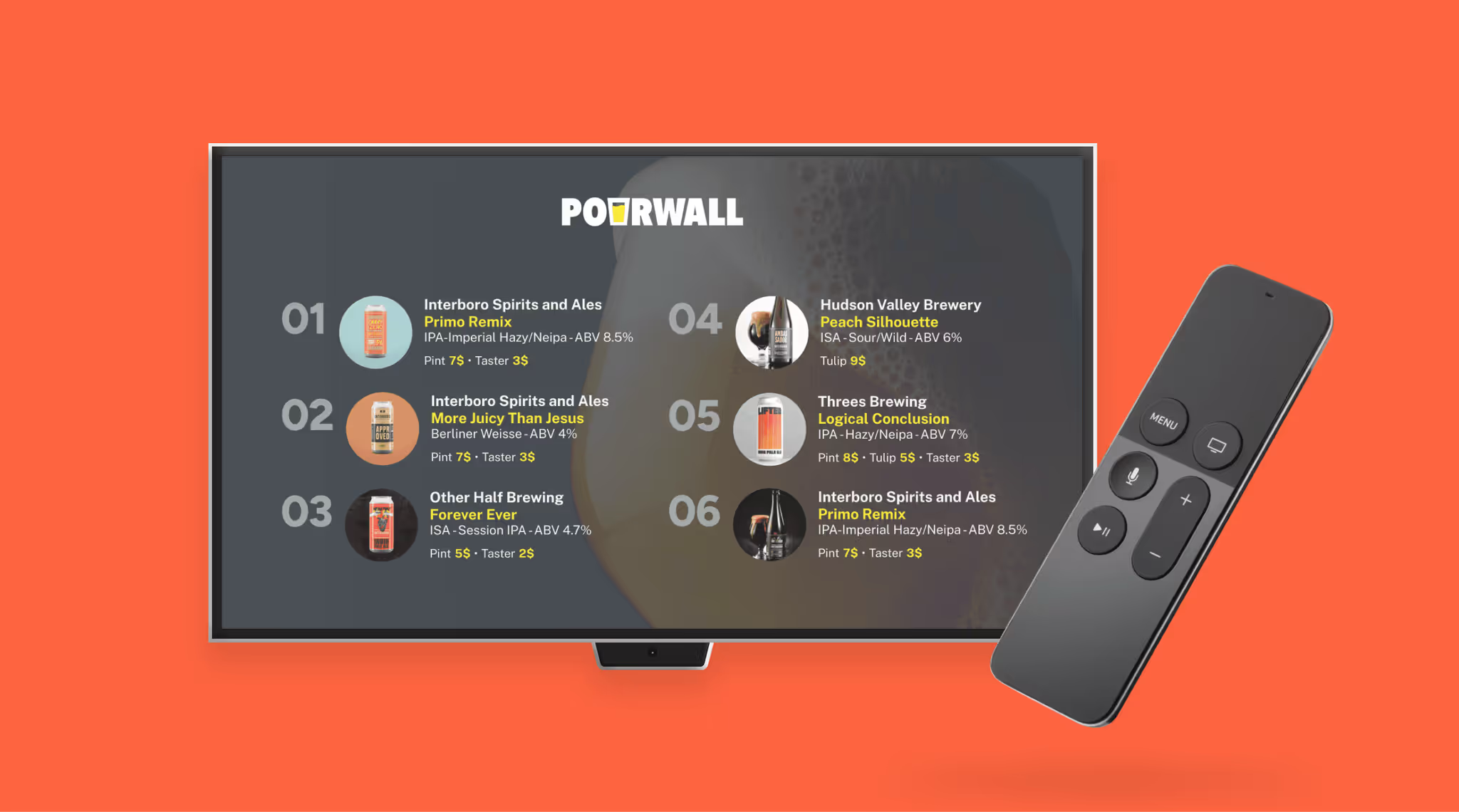 Pourwall — digital beverage menus for bars and breweries